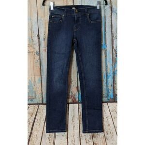Quiksilver Womens Size 24 Blue Dark Wash Solid Cotton Straight Leg Denim Jeans
